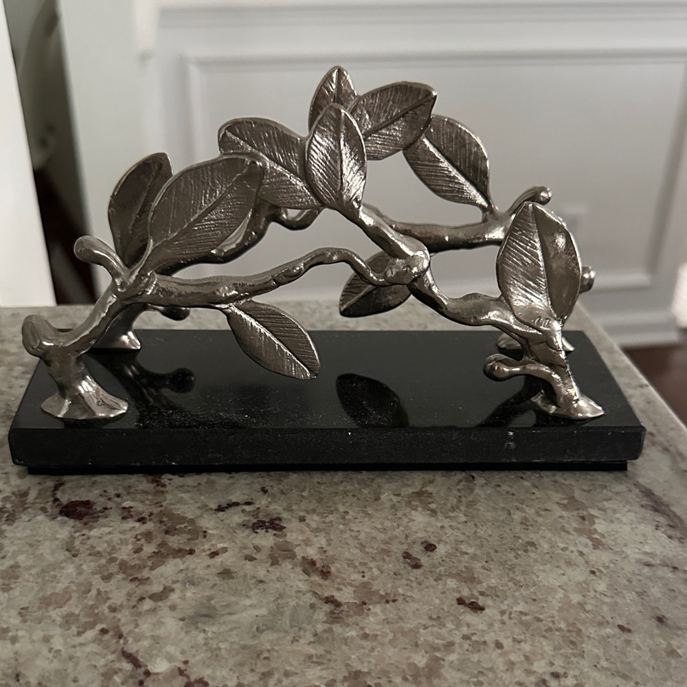 Michael Aram Silver Leaf Napkin Holder